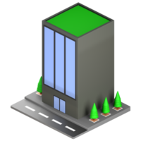 3D illustration of a building and architecture concept. Object on a transparent background png