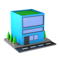 3D illustration of a building and architecture concept. Object on a transparent background png