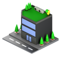 3D illustration of a building and architecture concept. Object on a transparent background png