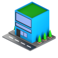 3D illustration of a building and architecture concept. Object on a transparent background png