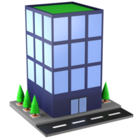 3D illustration of a building and architecture concept. Object on a transparent background png