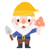 Garden Gnome and Woman cartoon, Gardening and Spring, Garden tools and decor collection png