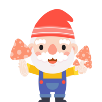 Garden Gnome and Woman cartoon, Gardening and Spring, Garden tools and decor collection png