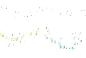 Light Blue, Yellow vector backdrop with music notes.