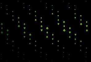 Dark Green vector pattern with symbol of cards.