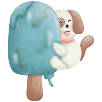 la glace crème et animaux aquarelle png