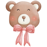 Teddy bear watercolor elements so cute png