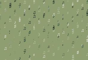 Light Green vector backdrop with music notes.