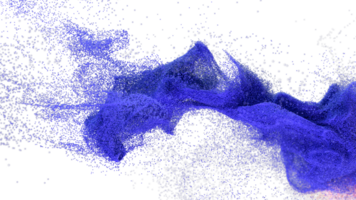 astratto blu ondulato particelle flusso png