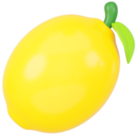3D Rendered Lemon Icon Illustration png