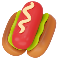 hot dog 3d icon rendering png