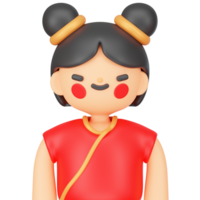 Chinese Woman 3d icon render png