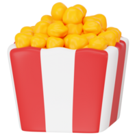 3d rendering of cute fast food Cheese Popcorn icon illustration png