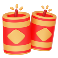 Chinese firecracker decoration 3d icon render png