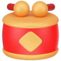 chinois tambour chinois Nouveau année 3d le rendu png