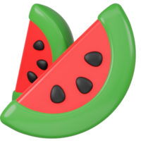 3D Rendered Watermelon Slice Icon Illustration png