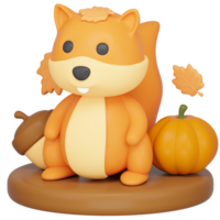 3D Autumn Squirrel Icon png