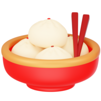 chino comida empanadillas 3d icono hacer png