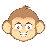 scimmia arrabbiato viso cartone animato carino png