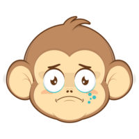 monkey crying face cartoon cute png