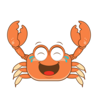 krabba skrattande ansikte tecknad serie söt png