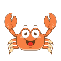 Crabe sourire visage dessin animé mignonne png