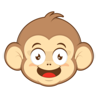 scimmia Sorridi viso cartone animato carino png