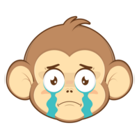 mono llorando cara dibujos animados linda png