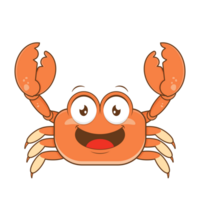 Crabe espiègle visage dessin animé mignonne png