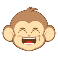 singe en riant visage dessin animé mignonne png