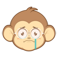 monkey crying face cartoon cute png