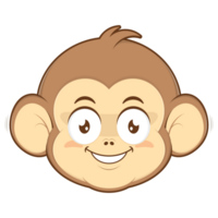 singe espiègle visage dessin animé mignonne png