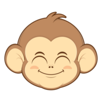 macaco sorrir face desenho animado fofa png