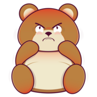 ours en colère visage dessin animé mignonne png