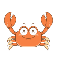 krabba leende ansikte tecknad serie söt png