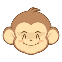 singe espiègle visage dessin animé mignonne png