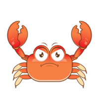 krabba arg ansikte tecknad serie söt png