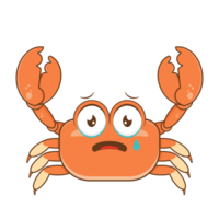 crab crying face cartoon cute png