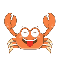 Crabe espiègle visage dessin animé mignonne png
