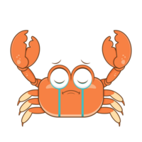 crab crying face cartoon cute png