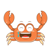 Crabe en riant visage dessin animé mignonne png