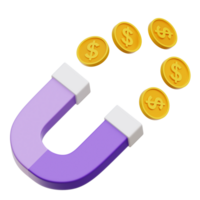 Magnet Money 3d Icon Illustration png