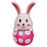 Bunny Hatching Egg 3d Icon Illustration png