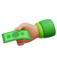 hand- geven geld 3d icoon illustratie png