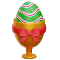 Easter Egg on Cup 3d Icon Illustration png