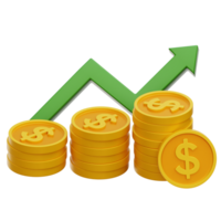 Money Growth 3d Icon Illustration png