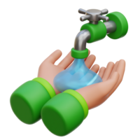 het wassen hand- 3d icoon illustratie png