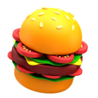 hamburguesa 3d conjunto de iconos png