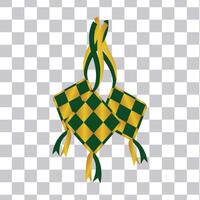 a green and yellow checkered with a bow on it vector