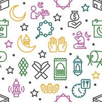 Seamless pattern Ramadan Kareem elements background illustrations vector